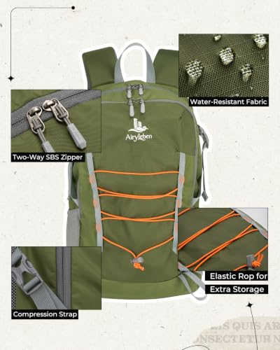 20L Hiking Backpack,Lightweight Travel Backpacks Women Men,Green - color: Green