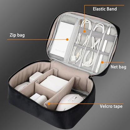 Organizer Bag Big Case Cable Electronic Devices Travel Pouch USB Charger Accessories Mouse Phone SD Power Bank Earphone - color: Navy Blue