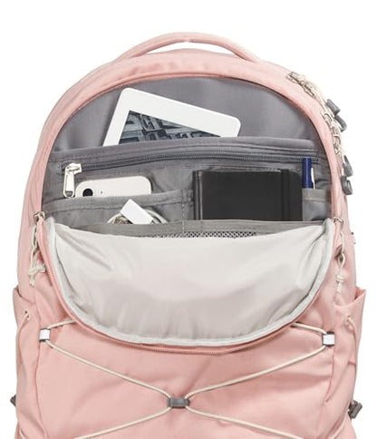 The North Face Women's Borealis Backpack, Pnk Mss Dk Ht/Gardenia Wt-NPF, OS | Everyday Travel Bag, Laptop Sleeve, Reflective Details - color: Pink Moss Dark Heather/Gardenia White-npf