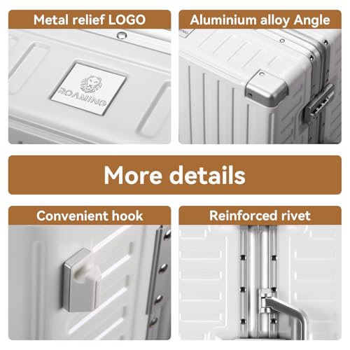 ROAMING 20 Inch Zipperless Carry On Luggage Hard shell Suitcases White - color: white, size: 20 Inch Carry On Luggage