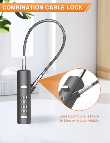 4-Digit Combination Cable Lock with 3 Replaceable Steel Cables for Gate, Bike & Luggage, Resettable Keyless Cable Lock, Grey, 2 Pack - color: Gray, size: 2 Pack