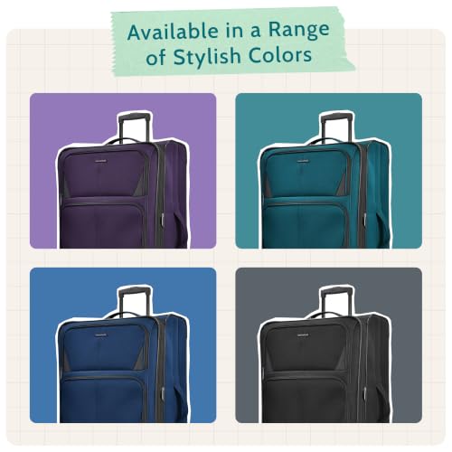 U.S. Traveler Aviron Bay Expandable Softside Luggage With Spinner Wheels, Teal, Carry-on 23-Inch - color: Teal, size: Carry-on 23-Inch