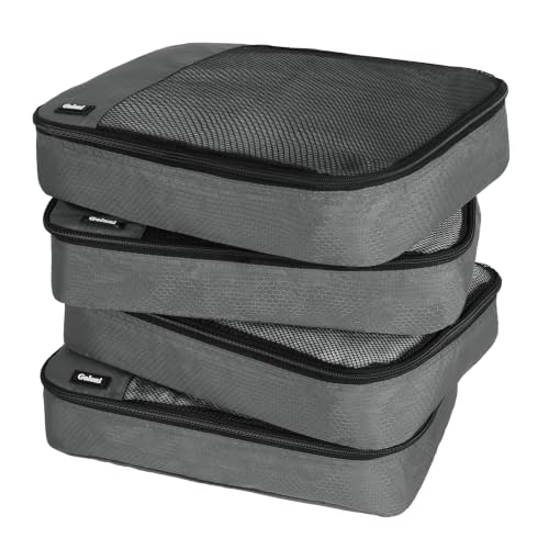 Packing Cubes for Travel,4 Set Packing Cubes for Suitcases,Lightweight Mesh Luggage Organizer Bag with Double Zipper,Grey - color: Grey