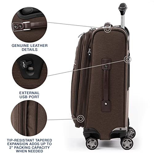 Travelpro Platinum Elite Carry-On Luggage Spinner, Espresso, 21-Inch - color: Rich Espresso Brown, size: Carry-On 21-Inch