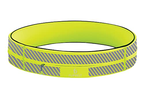 FlipBelt 지퍼 러닝 벨트, 피트니스 및 러닝용 허리 팩, 미국 회사 - color: 반사 네온 옐로우, size: XS