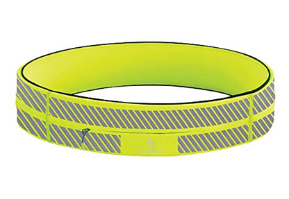FlipBelt 지퍼 러닝 벨트, 피트니스 및 러닝용 허리 팩, 미국 회사 - color: 반사 네온 옐로우, size: XS