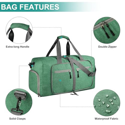 Dimayar 115L Foldable Duffle Bag, Travel & Weekend, Extended Trips - color: Forest Green, size: 115L