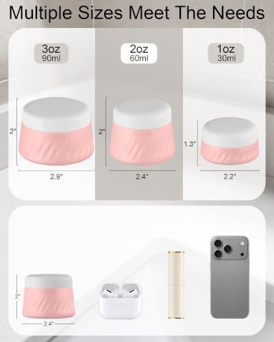 Quatish 2oz Travel Size Containers for Toiletries, 4 Pack, Dusty Pink - color: Dusty Pink, size: 2 Ounces
