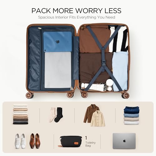 Cosbarn Luggage Sets, Durable 20,24,28 inch Suitcase Sets With Wheels - color: Gray
