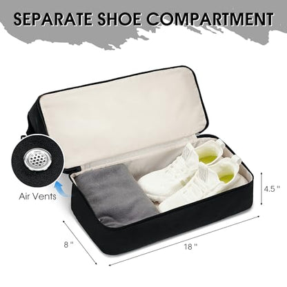 WANDF Personal Item Travel Bag, Carry On Weekender Bag for Women - color: Black