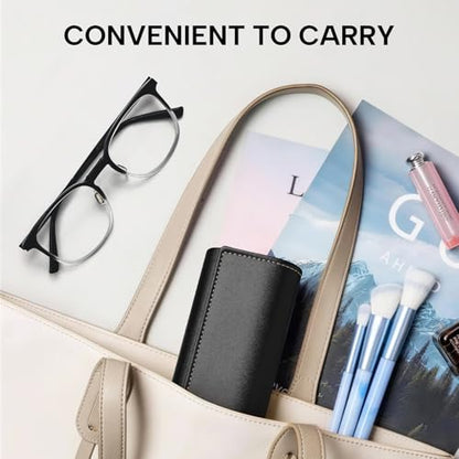 Sightor Glasses Case 2Pcs Hard Shell Eyeglass Case Travel Sunglasses Case - color: Black, Beige