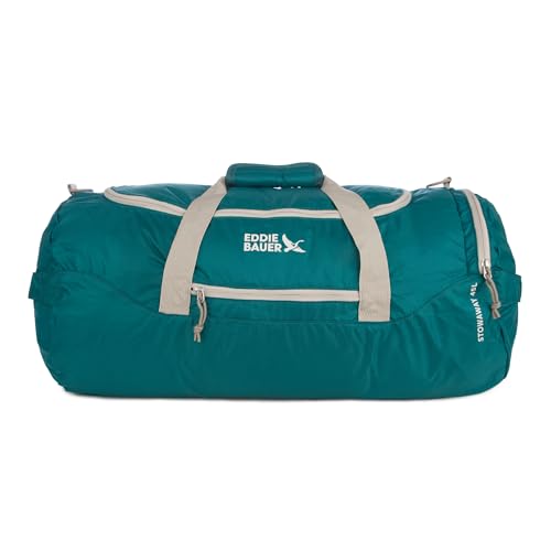 Eddie Bauer Stowaway Packable Duffel Bag| Travel | Foldable | Lightweight | Durable | Ripstop Polyester | 23" Length | 45L Capacity - Deep Sea - color: Deep Sea
