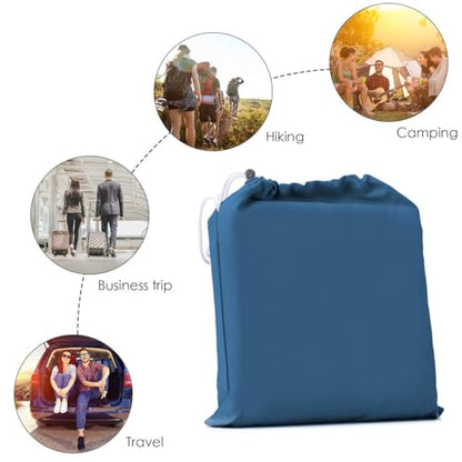Sleeping Bag Liner, Camping Travel Home Bed Sheet Compact Sacks - color: Blue, size: 45.3 * 82.7"