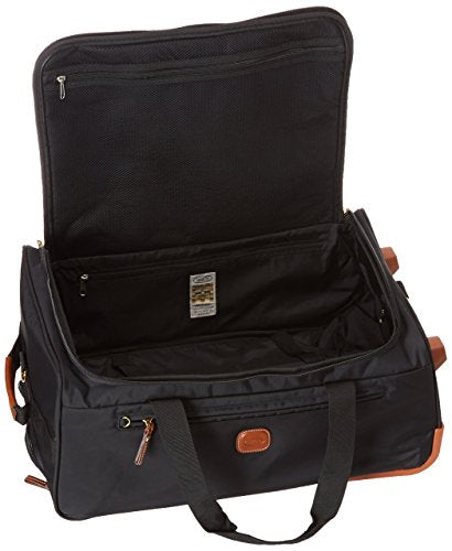 Bric’s X-Bag 21” Rolling Duffel, Water-Resistant Recycled Nylon Carry-On with Silent Wheels & Leather Details - color: Black