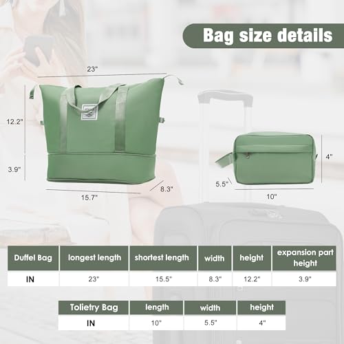 Merax Softside Luggage Set 3 Piece Suitcase with Duffel Bag Spinner Wheels - color: Light Green(22/26/30+bags), style: Softside Luggage Set