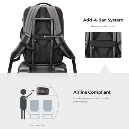 Swissdigital Design Travel Backpack 43l with USB Charging Port Laptop Backpack,TSA Friendly Flight Approved Carry-on Luggage Hand,Business Rucksack Fits 17 Inch Laptop Grey | SD1748-02 - color: Grey