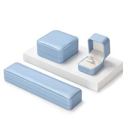 Oirlv Blue Long Necklace Storage Box - color: Sky Blue, size: Long Chain Box