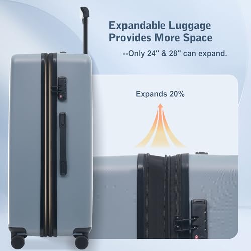 Merax 5 Piece Luggage Set,Front Opening Hardside Suitcase Set.Blue - color: Blue, size: 5 Piece(20/24/28/DB/TB)