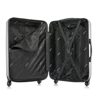 DUKAP DISCOVERY 20-Inch Carry-On Hardside Spinner Luggage Lightweight Bag - color: Silver, size: 20 Inch
