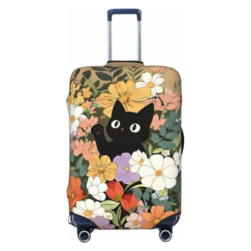 Pattern Luggage Cover Elastic Washable Stain-Resistant Stretchable Baggage Protector Fits 18-28 Inch Luggage (Cat, Large) - size: Large, style: Cat