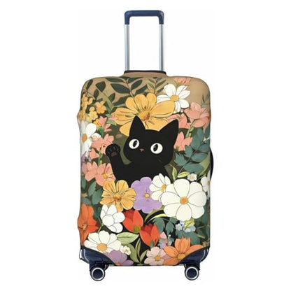 Pattern Luggage Cover Elastic Washable Stain-Resistant Stretchable Baggage Protector Fits 18-28 Inch Luggage (Cat, Large) - size: Large, style: Cat