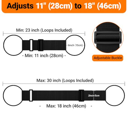 2 Pack Luggage Connector Straps–Add A Bag Hands-Free Suitcase Connector - color: Orange