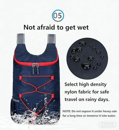 levayhill 16L Foldable Hiking Backpack,Small Packable Daypack,Navy Blue - color: Navy Blue