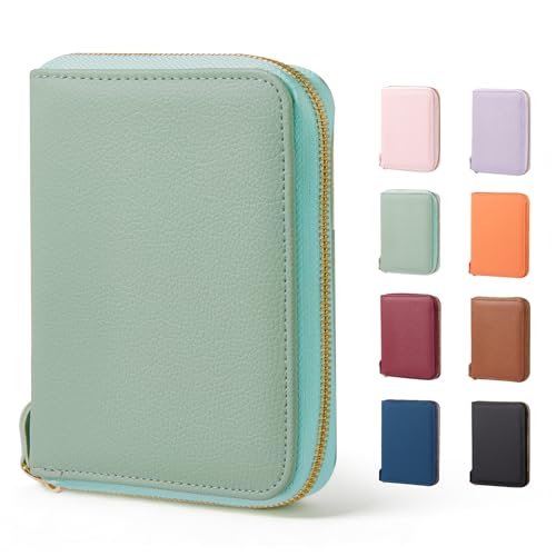 CoBak Passport Holder Cover with Safe Zipper Closure - color: Agave Green