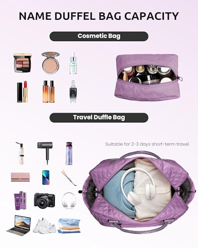 Gifts for Friends-Initial Duffle Bag with Shoe Compartment - color: Purple, style: I