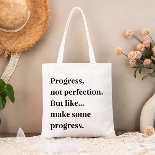Positive Canvas Tote Bag, Reusable Inspirational Shoulder Bag, Whimsical Carryall for Shopping Commute Beach - color: Inspirational 11