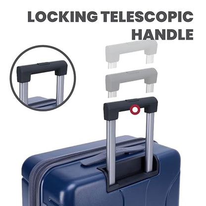 Spyder Carve 25 Inch Medium Expandable Hardside Upright Suitcase, with 360° Spinner Wheels, TSA Approved Lock, Navy - color: Navy, size: Medium Checked