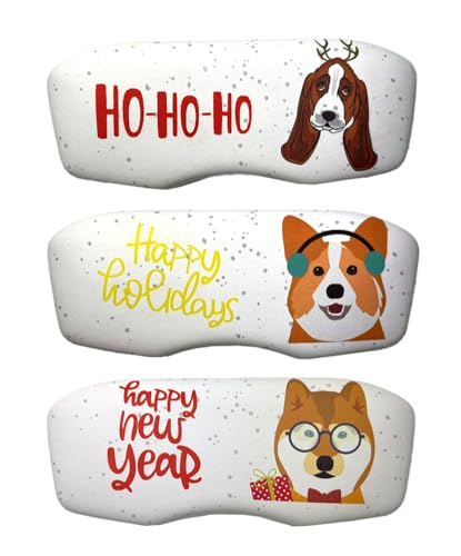 JAVOedge [4 PACK / 3 PACK], Printed Pattern Durable Hard Clamshell Eyeglass Case with Bonus Microfiber Cloth - color: Cats - Design G, size: 3 PACK