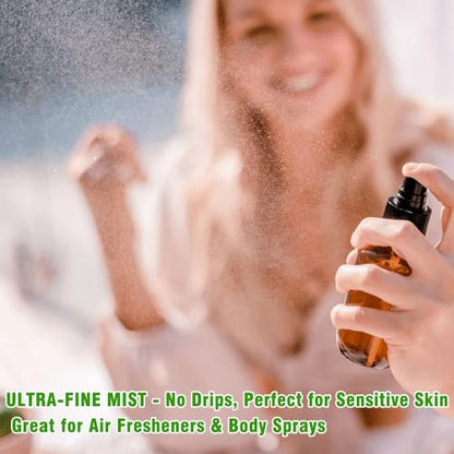 2oz Amber Glass Spray Bottles for Essential Oils, Hair, Skincare, Cleaning & Travel,4-Pack Small Empty Spray Bottle - style: 4 Set