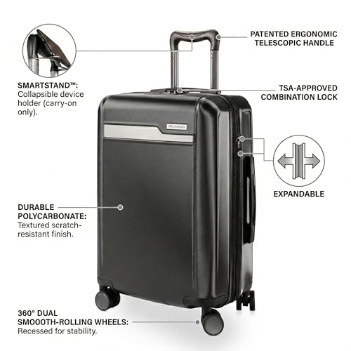 Ricardo Beverly Hills Brentwood Hardside Luggage Collection – Expandable Suitcases with Wheels and TSA Lock, 21" Carry-on & 29" Large Check-in, 2-Piece Set, Onyx - color: Onyx, size: 2-Piece Set (21" Carry-on & 29" Large Check-in)