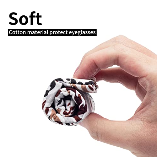 Face Shadow Double Glasses Case Soft Eyeglass Case For Women Men - color: Leopard White