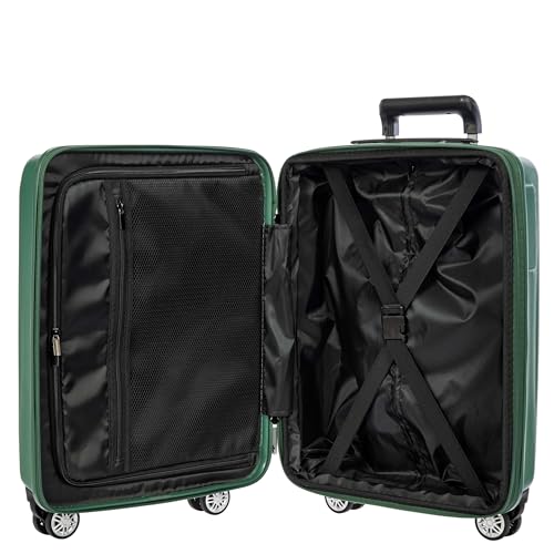 Bric's Cervia 2pc Hardside Expandable Luggage Set, 360° Spinner Wheels, Lightweight Checked Suitcase, TSA-Approved Locks, Durable, (21”/ 30”), Dark Emerald Green - color: Dark Emerald Green, size: 2 Piece Set (21 with Front Pocket / 30)