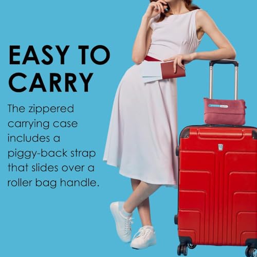 SAGEFINDS Airplane Travel Blanket | Compact Throw Blanket for Camping and Hiking | Converts into a Pillow | Travel Gift | Soft Jersey Knit | Fits in Backpack | Attaches to Luggage | Travel Essential - color: Purple