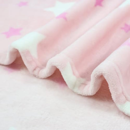 3-in-1 Kids Travel Blanket and Pillow Set - 40x60 Inch Blanket - color: Pink Star