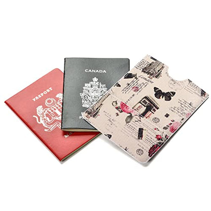 XEYOU Passport Holder Sleeve Case Travel Passport Pouch Wallet - color: Eiffel Tower