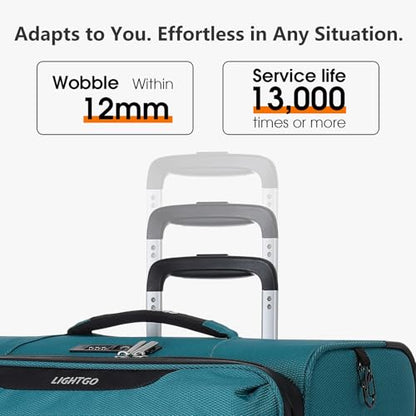 LIGHTGO 20" Carry On Softside Luggage, Ultra Light, TSA Lock Turquoise - color: Turquoise, size: 20in