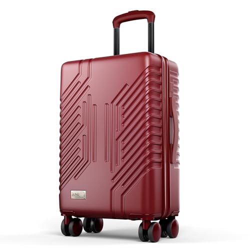 ALPHA CAMP Carry On Luggage 22x14x10 Airline Approved Hardshell - color: Red