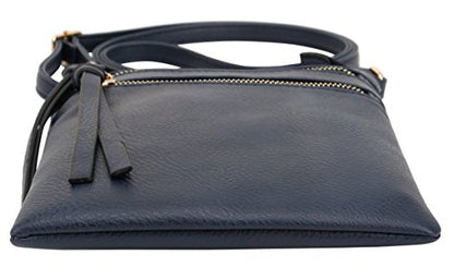 DELUXITY Crossbody Purse Bag Shoulder Bag Multi Pocket Zipper Purse - color: Navy