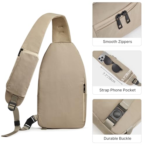 G4Free Sling Bag for Men, RFID Blocking Crossbody Bag for Daily - color: khaki