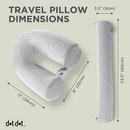 Dot&Dot Twist Memory Foam Bendable Neck Kids Travel Pillow, 23-Inch, Gray - color: Gray, size: Kids/Petite (23")