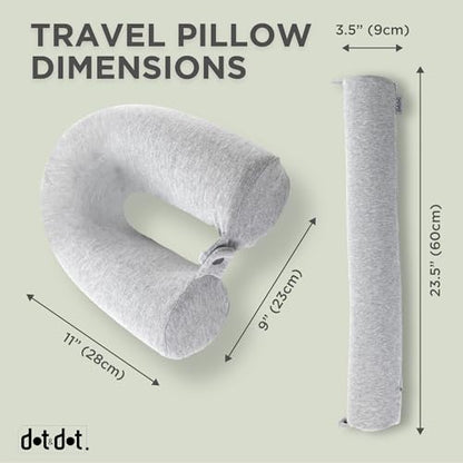 Dot&Dot Twist Memory Foam Bendable Neck Kids Travel Pillow, 23-Inch, Gray - color: Gray, size: Kids/Petite (23")