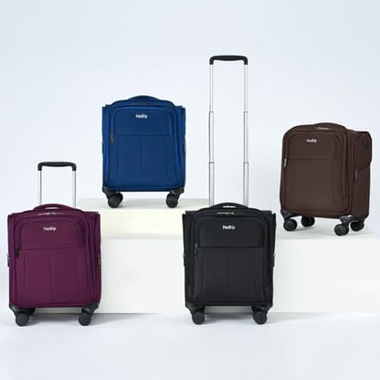 HanTrip 16 Inch Underseat Mini Carry On Luggage with Spinner Wheels, Purple - color: Purple