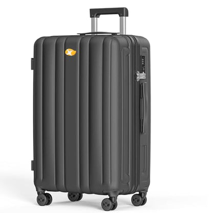 MGB 24 Inch Checked Hard Shell Suitcase, Scratch Resistant with TSA Lock - color: Black, size: 24 Inch - Checked