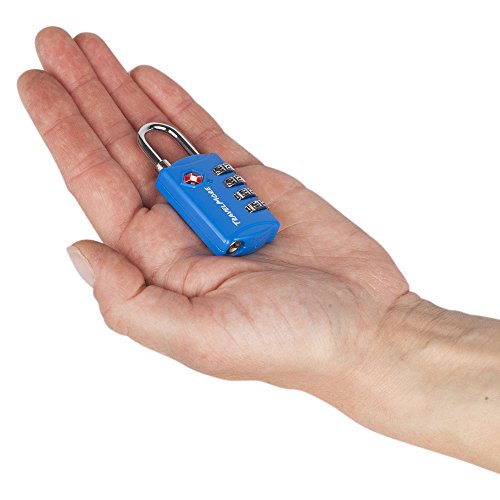 TravelMore Luggage Locks TSA Approved, 4-Digit Travel Combination Locks - color: Blue, size: 3 Pack