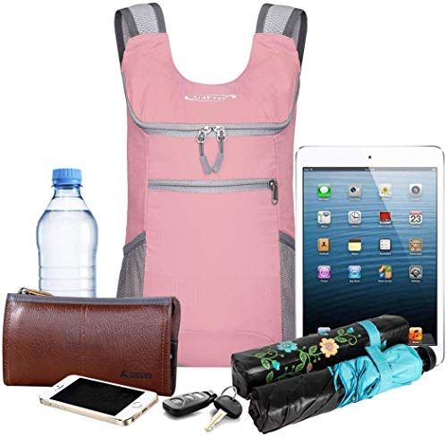 G4Free 10L Lightweight Packable Hiking Backpack, Nylon Daypack Daily Travel - color: Light Pink, size: Small