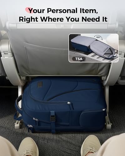 MATEIN HER Navy Blue Backpack, Computer Backpack with Water Bottle Pocket - color: Blue